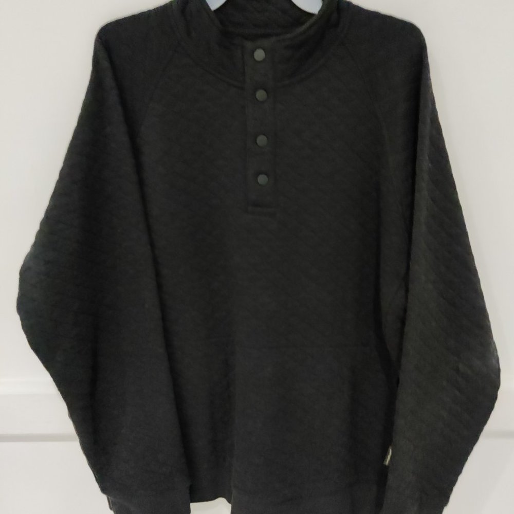 NWoT Eddie Bauer Men's Quilted Henley Pullover Size XL Charcoal $70 CC286